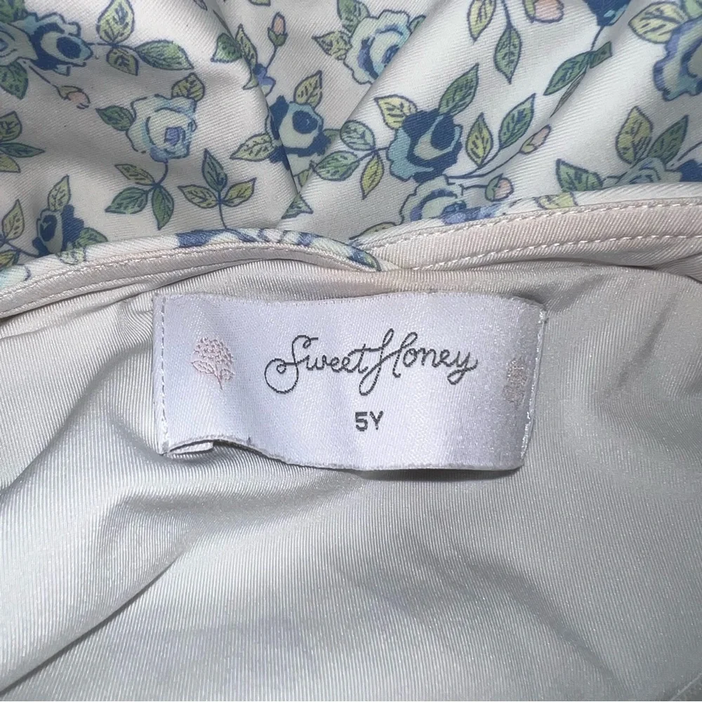 Sweethoney Blue Floral Ruffled Swimsuit